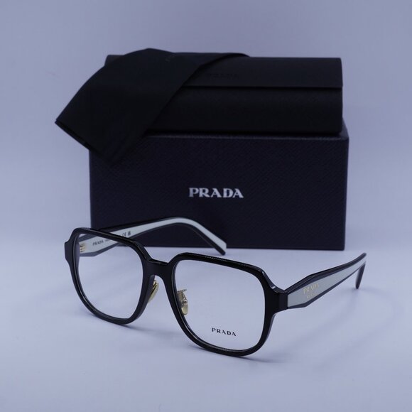 Prada PRB07VD 16K1O1 Square Eyeglasses - Black 56mm - Picture 1 of 7